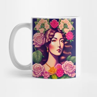 Young Agatha Christie Floral Art Mug